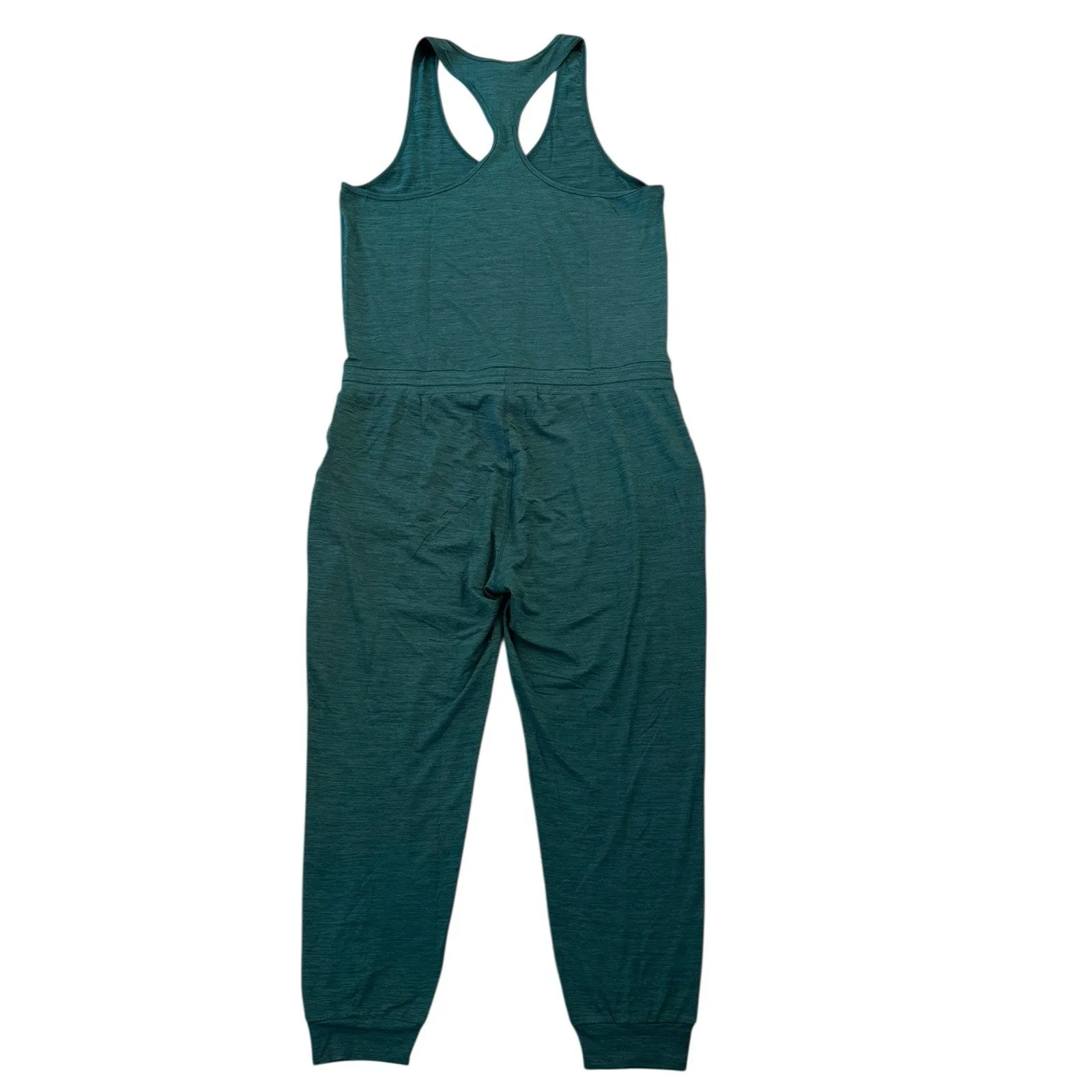 Vuori Lux Sleeveless Jumpsuit Jade Green Heather Racerback Adjustable Waist XL - Image 6