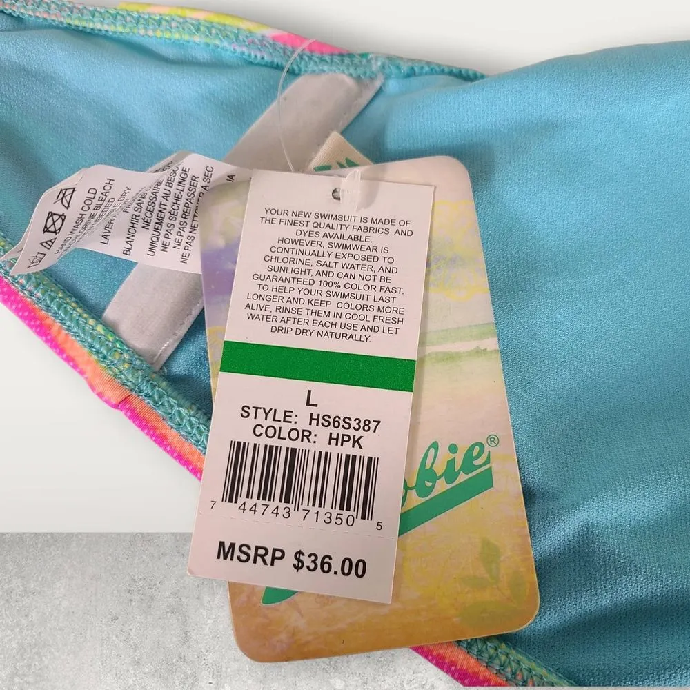 NWT Hobie Salt Air Stripe Keyhole High Neck Bikini Top Size Large - Image 10