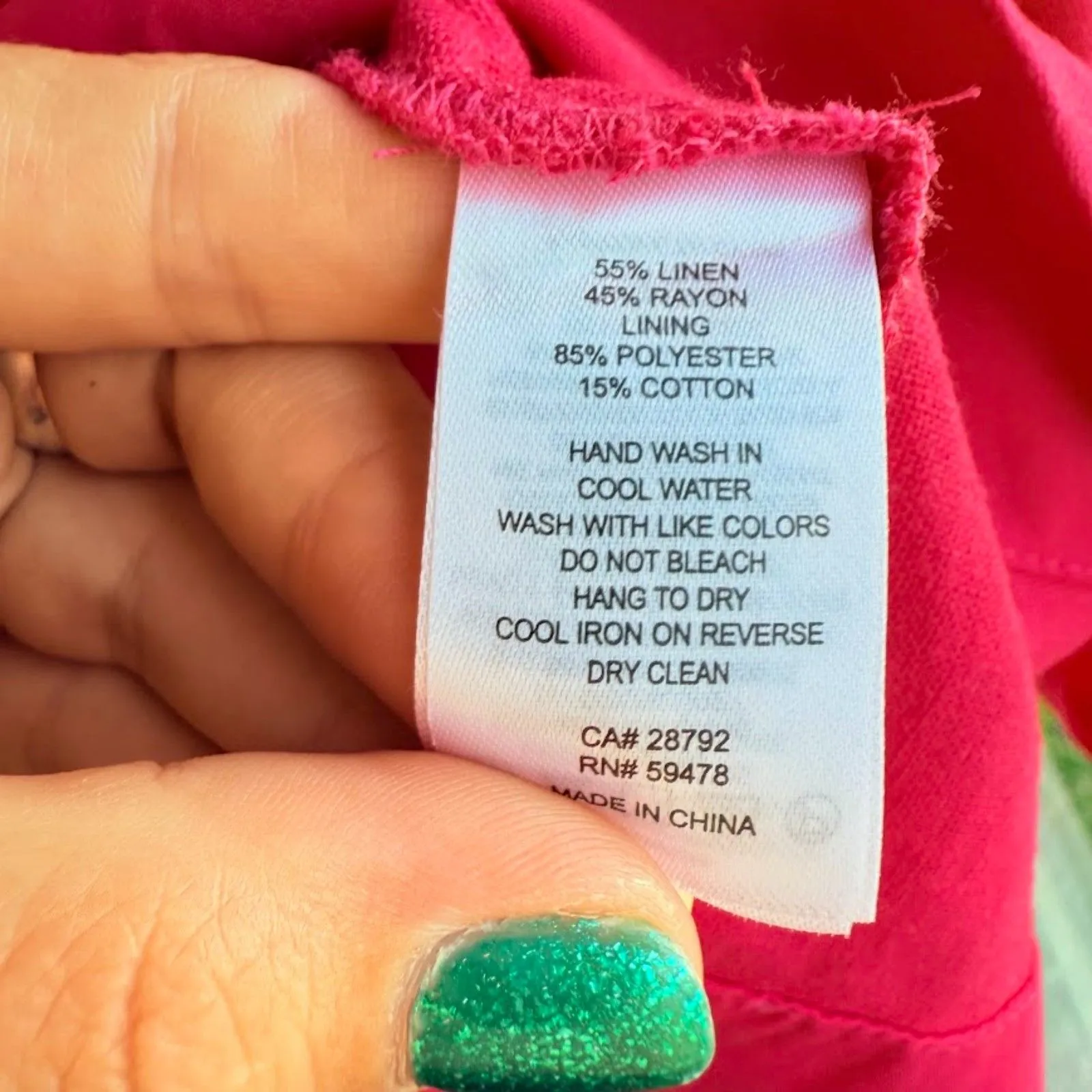 House of Harlow Linen Blend Lace-Up Puff Sleeve Mini Dress Fuchsia Pink size 4 - Image 9