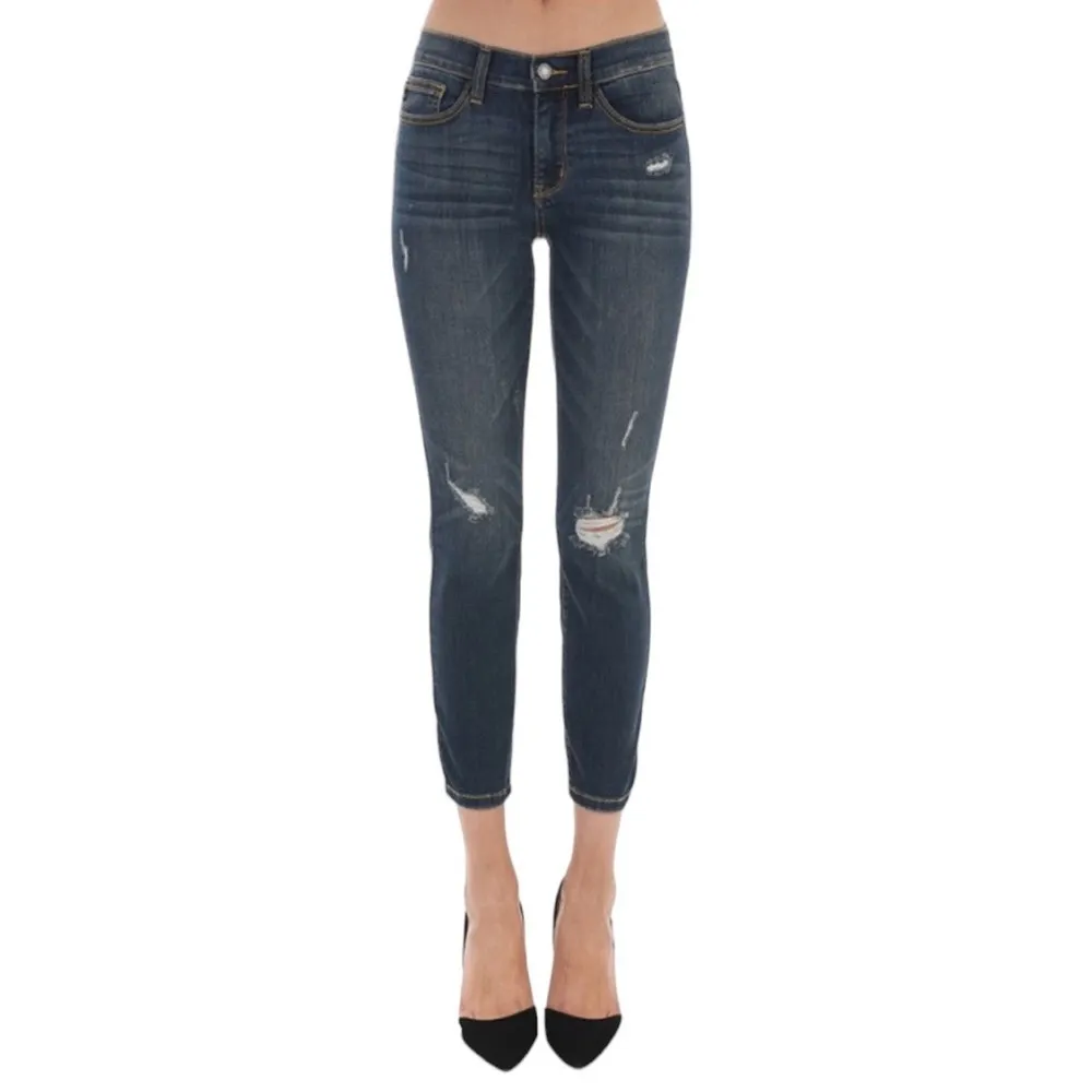 Judy Blue Destroyed Relaxed Fit Dark Wash Jeans Size 31 JB8289 - Image 97