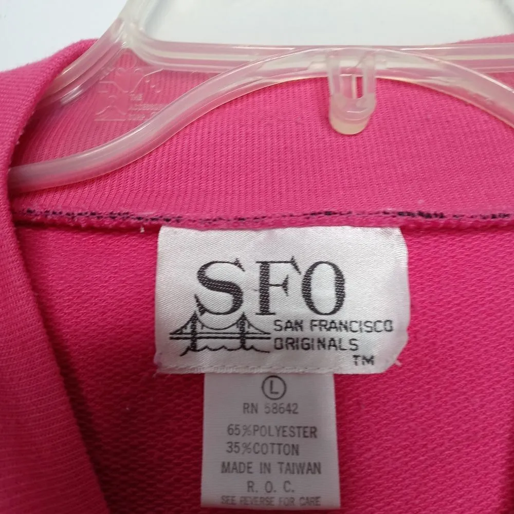 Vintage SFO San Francisco Originals Sweatshirt Pink Size L - Image 2