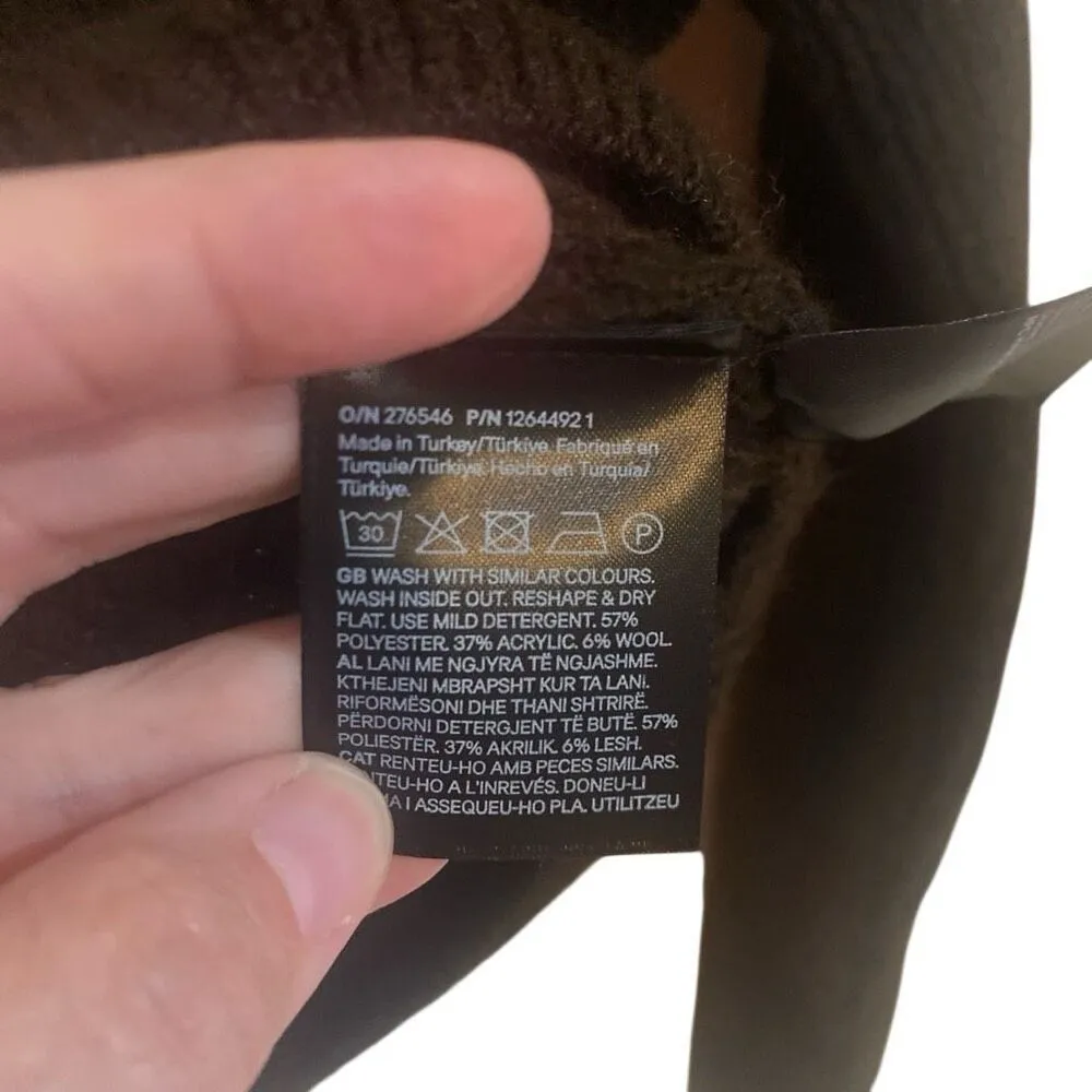 H&M wool blend FLOUNCE OFF THE SHOULDER SWEATER  brown medium - Image 7