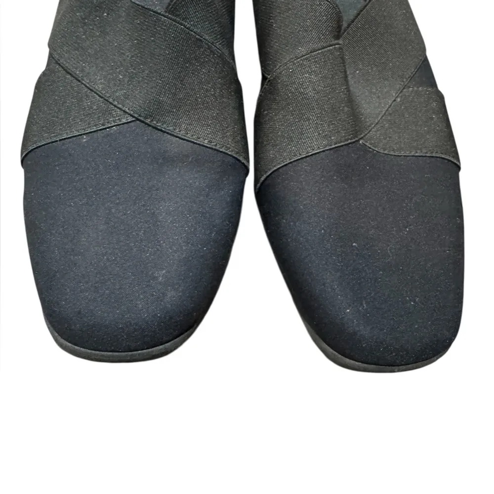 Munro Black Walking Wedge Crisscross Slip-Ons Size 6.5 Comfortable Staple Basic - Image 3