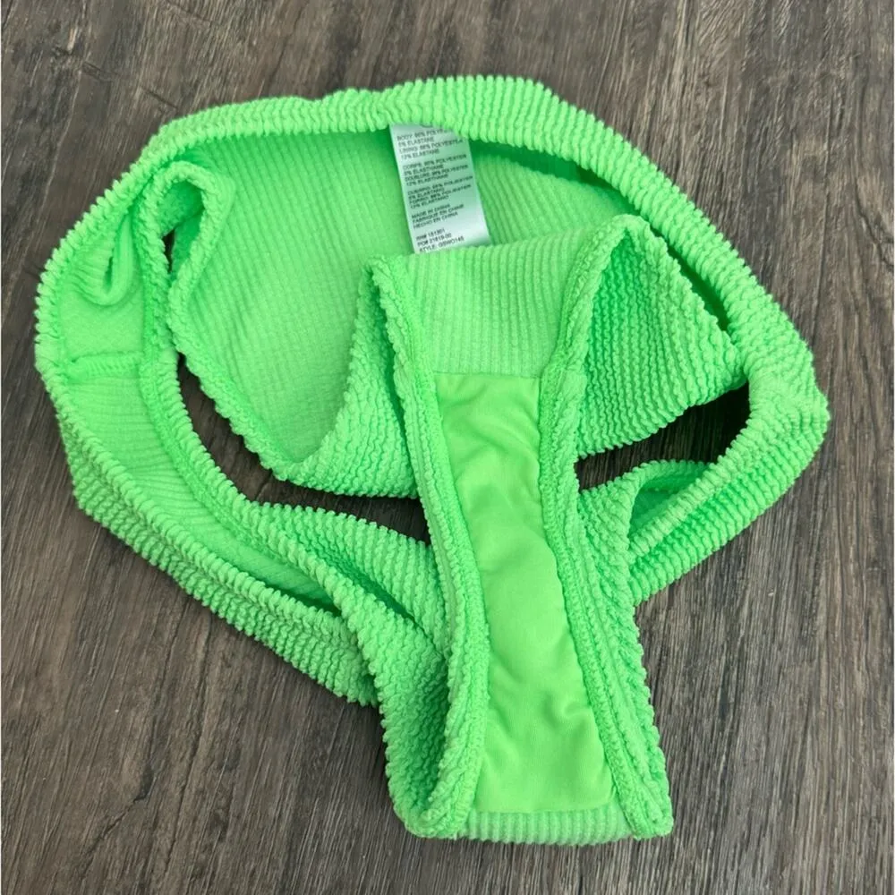 Good American Always Fits High Waist Neon Crinkle Bikini Bottoms - Image 6