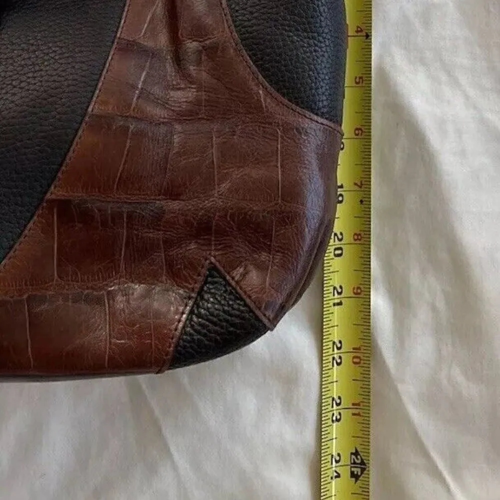 BRIGHTON EMMA Tiny Woven Brown/Black Leather Print D330285 Western Vintage Bag - Image 5