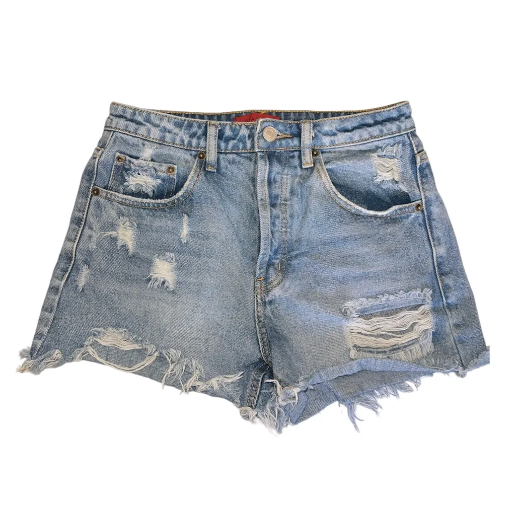 SIGNATURE 8 LOW WAIST DESTROYED DENIM SHORT🦎🌵 Blue - Image 2