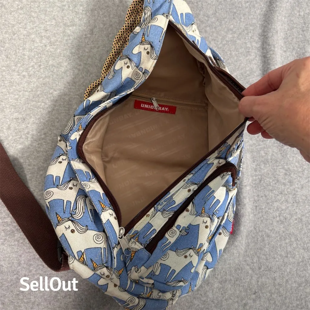 UnionBay Women’s Unicorn Rope Sling Bag Blue Medium Crossbody - Image 4