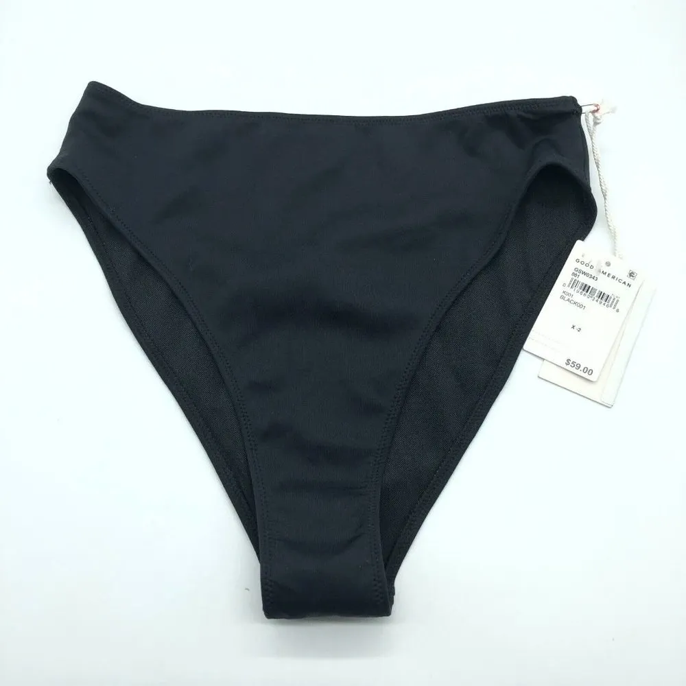 Good American Good Waist Bikini Bottom High-Rise High-Cut Scuba Black 2 US M - Image 4