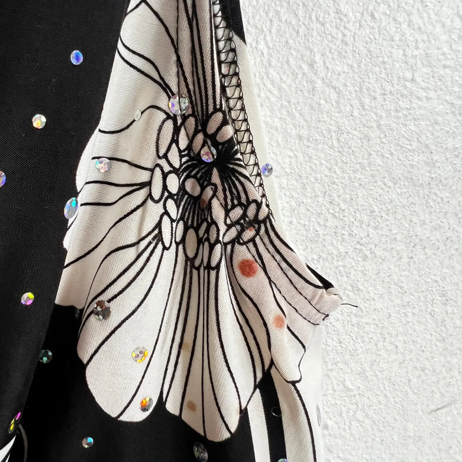 Vintage Floral Buckle Babydoll Top Sequin Y2K 2000s Coquette Festival Small White - Image 7