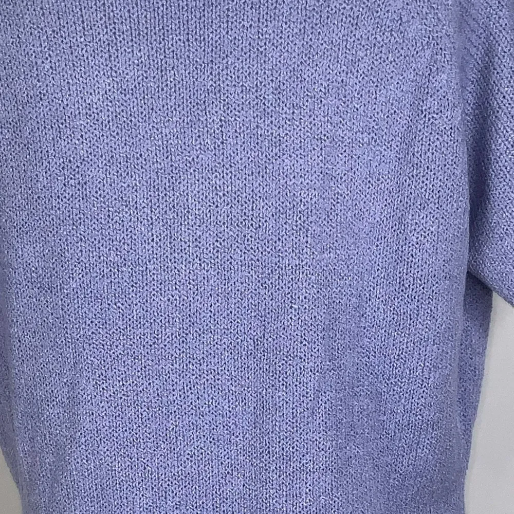 Vintage Haband Lavender Short Sleeve V Neck Button Front Pockets Sweater Small - Image 10