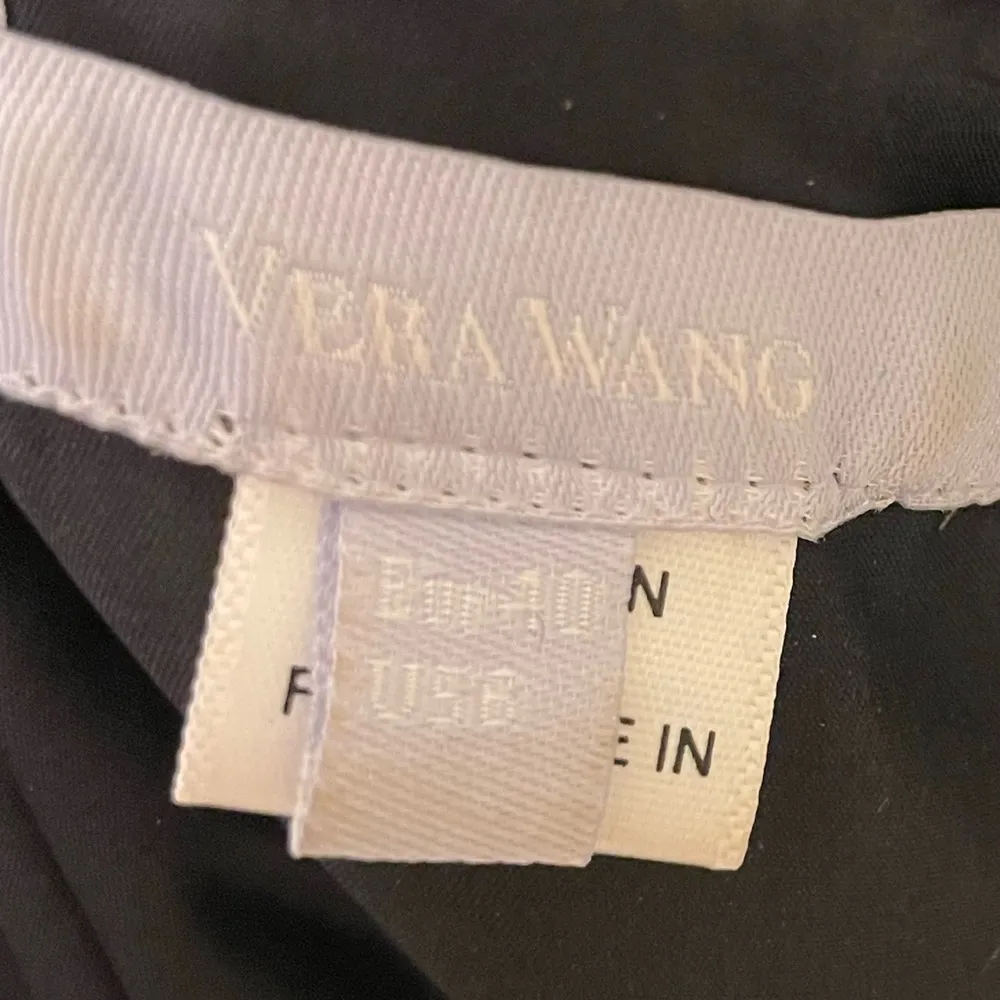 Vera Wang Black A-line Mini Dress Wool Silk - Image 3