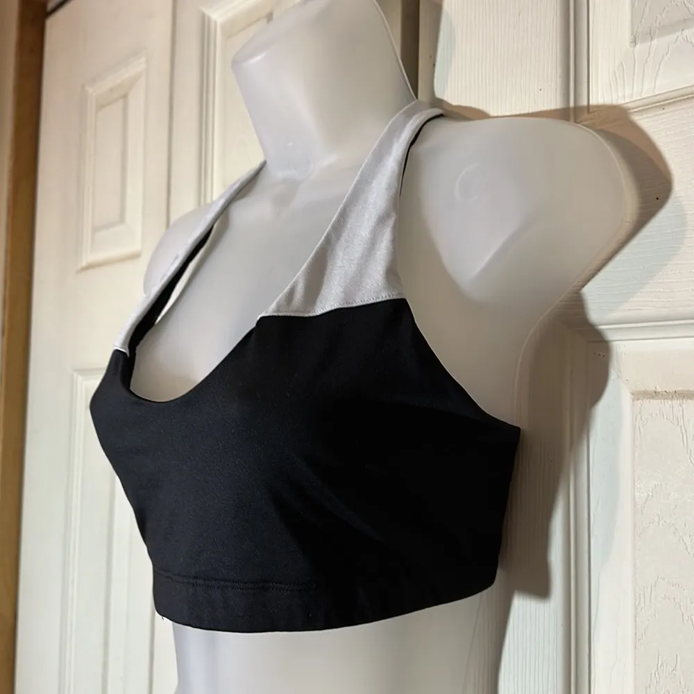 Victoria's Secret Sport Black and Silver Halter Top Racerback Sports Bra M - Image 4