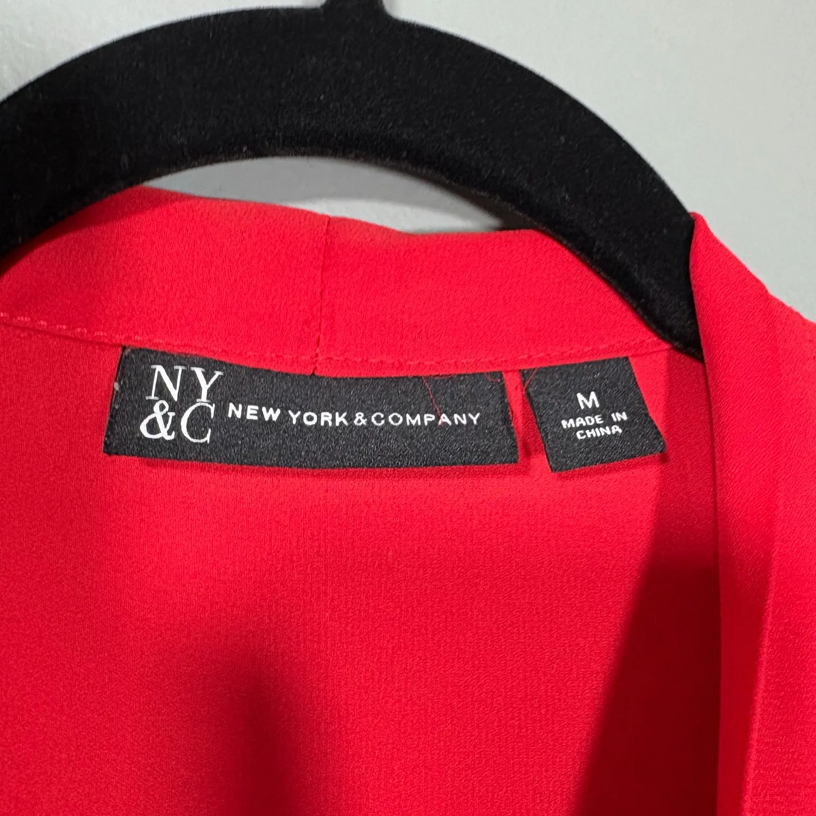 New York & Company Women's Red Retro Secretary Blouse - Image 5