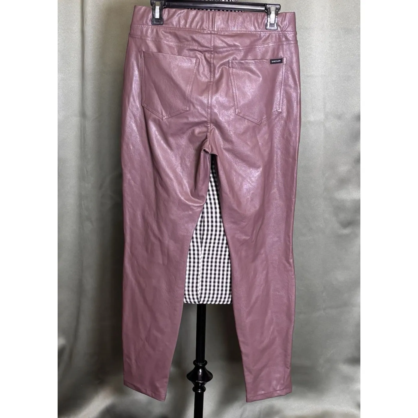Sanctuary Anthropologie Brown Faux Leather High Rise Pull On Leggings Pants L - Image 2