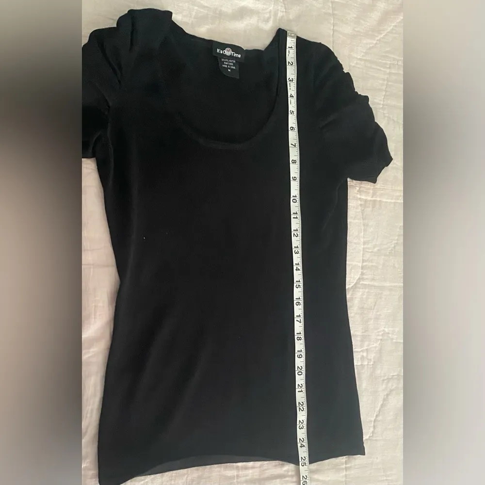 It’s Our Time Women’s Black Ruched Blouse Size M Comfy Career Top - Image 6