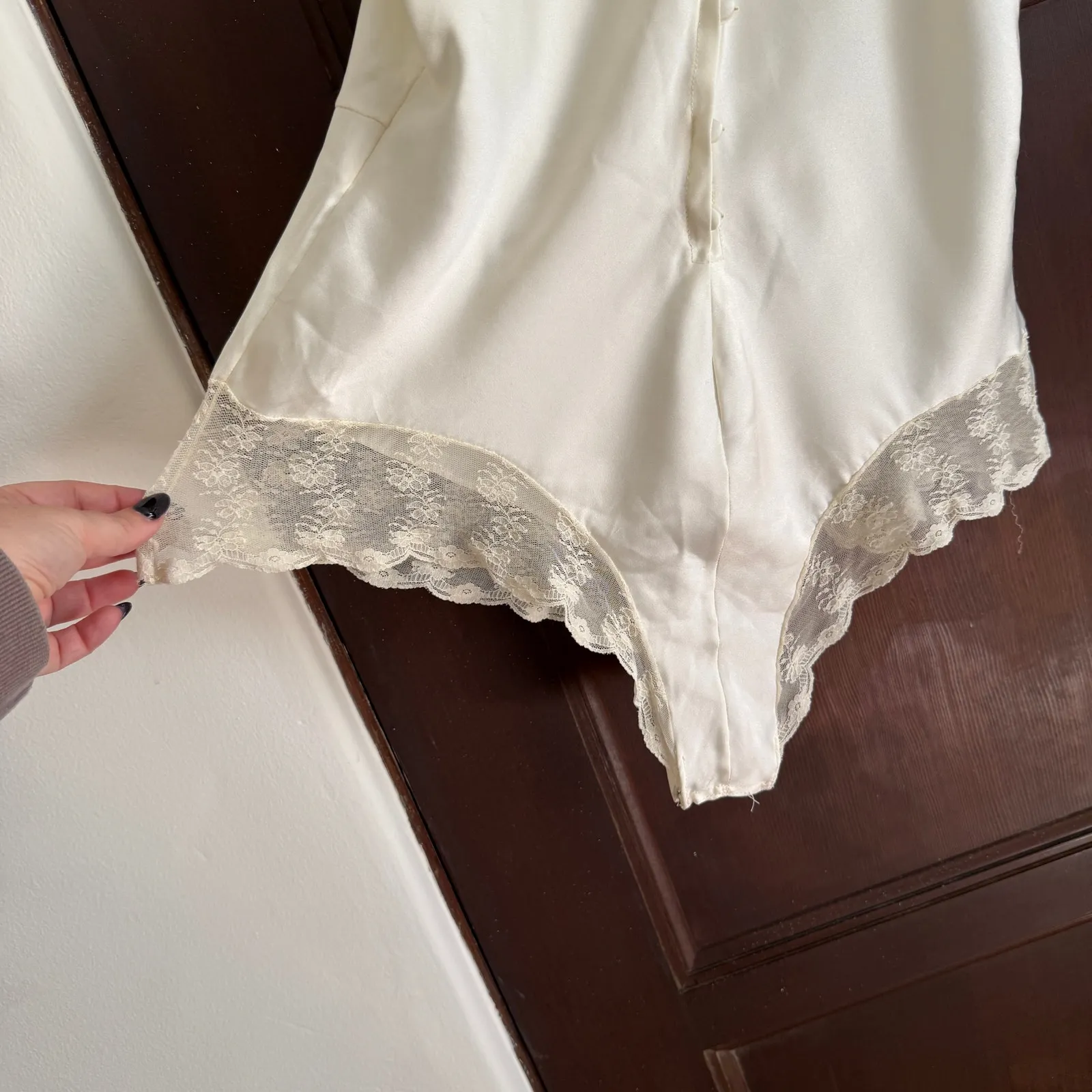 80s vintage CONTEMPO CASUALS Intime White Sheer Lace Teddy Negligee Medium - Image 3