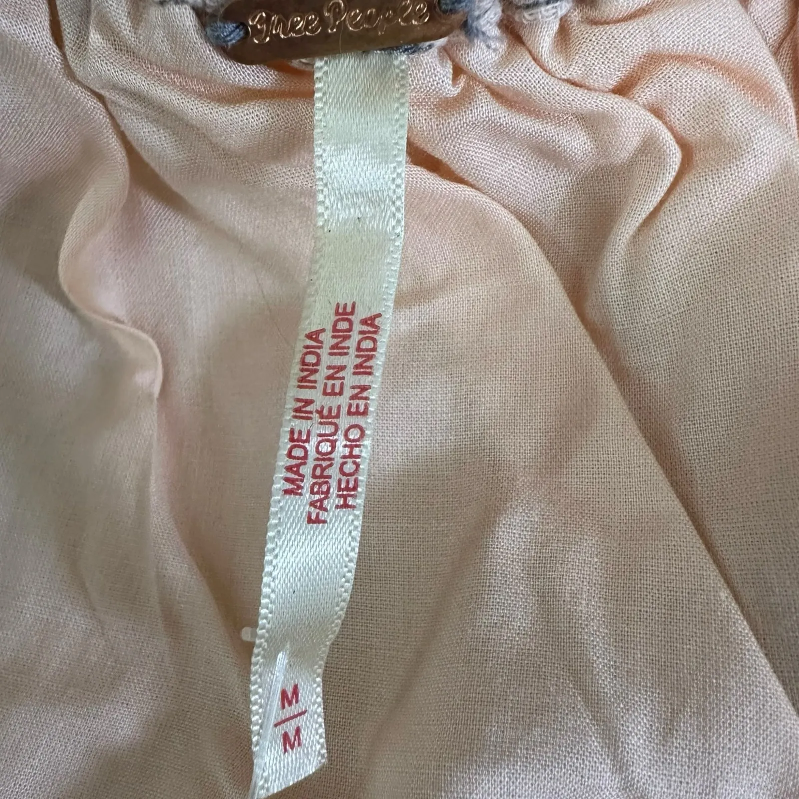 Free People Dainty Bohemian Gauze Forget Me Not Floral Midi Dress Blush Medium - Image 12