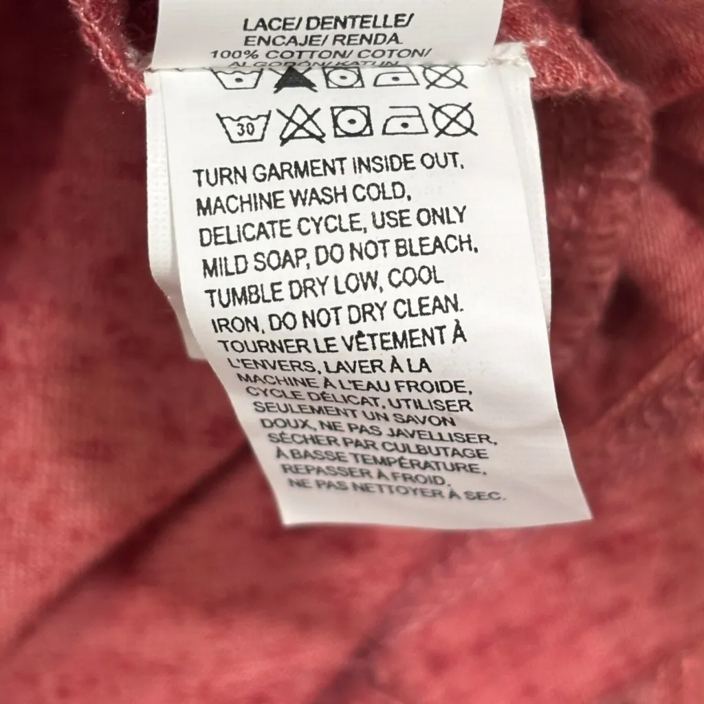 Lucky Brand Cold Shoulder Embroidered Long Sleeve Top Size Large NWT - Image 10