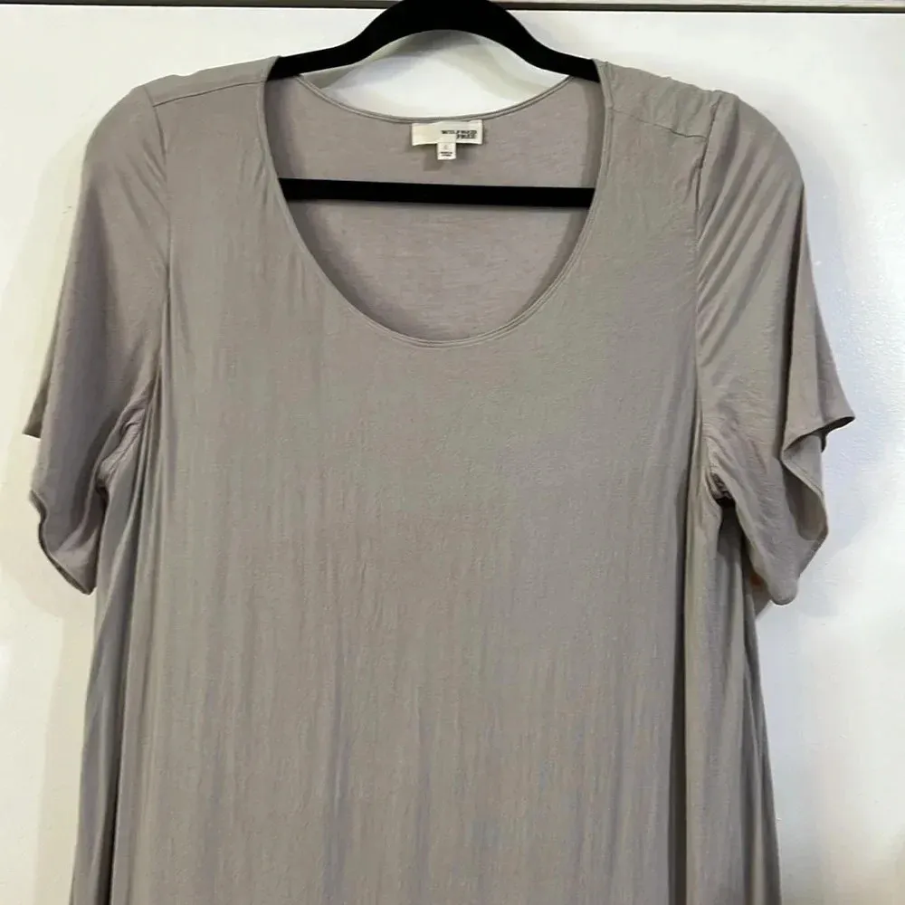 WILFRED FREE by ARITZIA Teigen Mini Shirt Dress in Lune L Taupe Gray Gauzy - Image 3