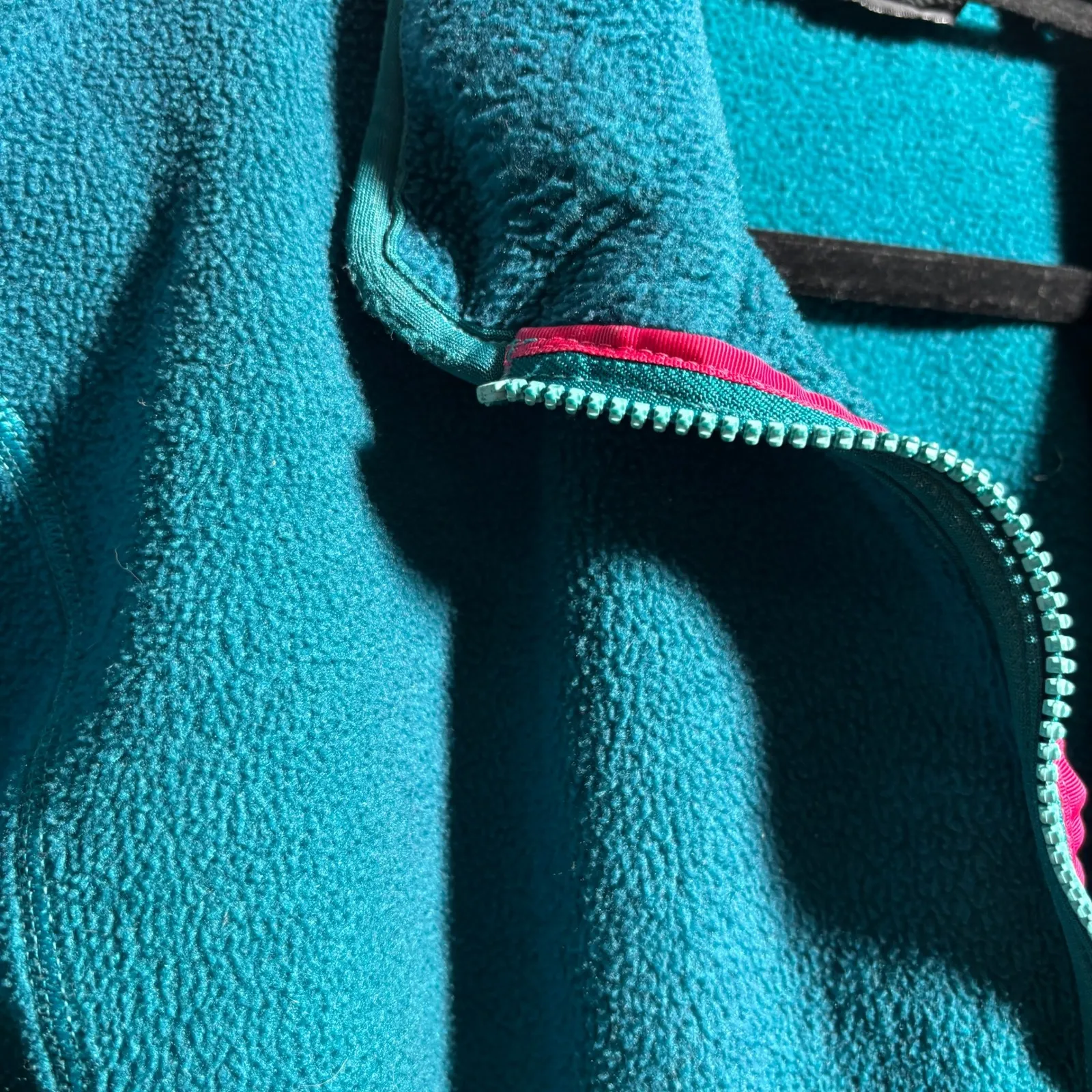 Vintage‎ 90s Patagonia Teal Green Blue Fleece Jacket USA Made Womens M Deep Pile - Image 6