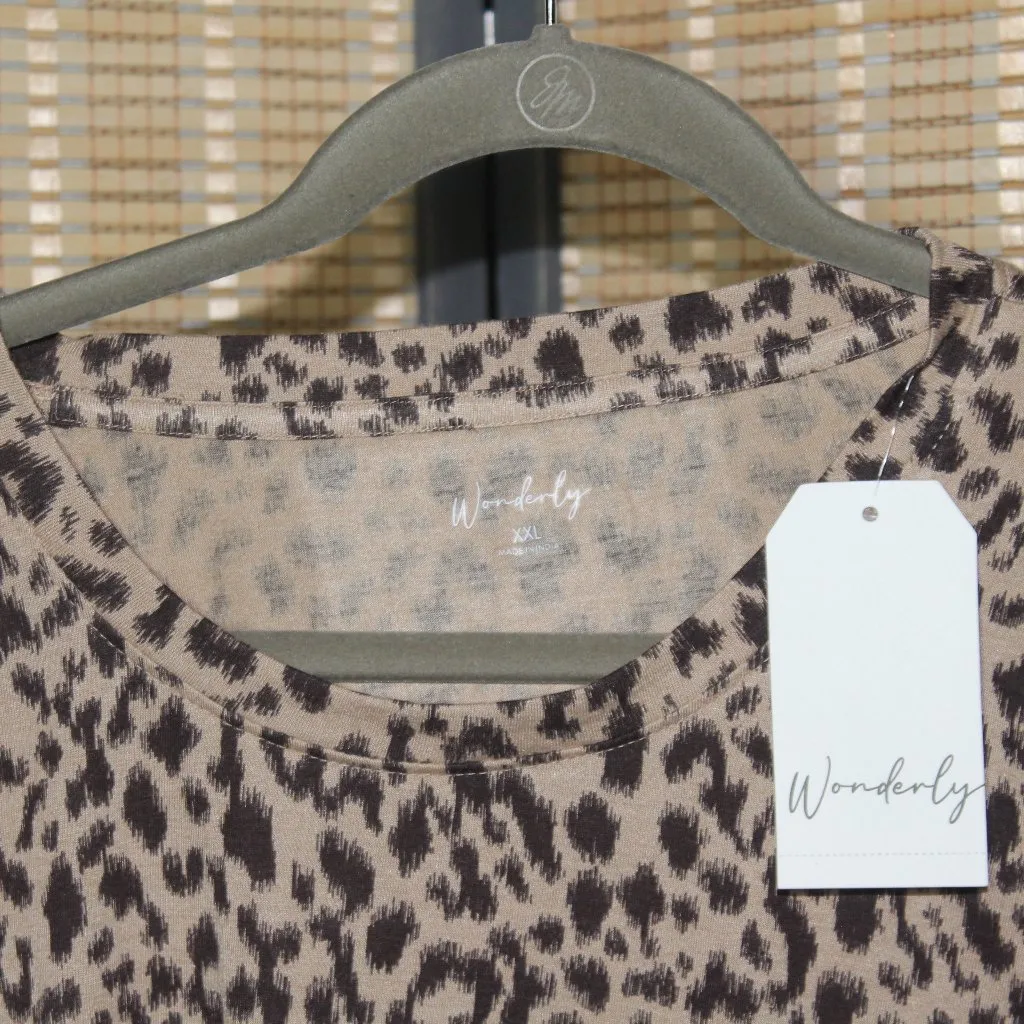 Wonderly Cheetah Print Long Sleeve Knit Tee - Image 3