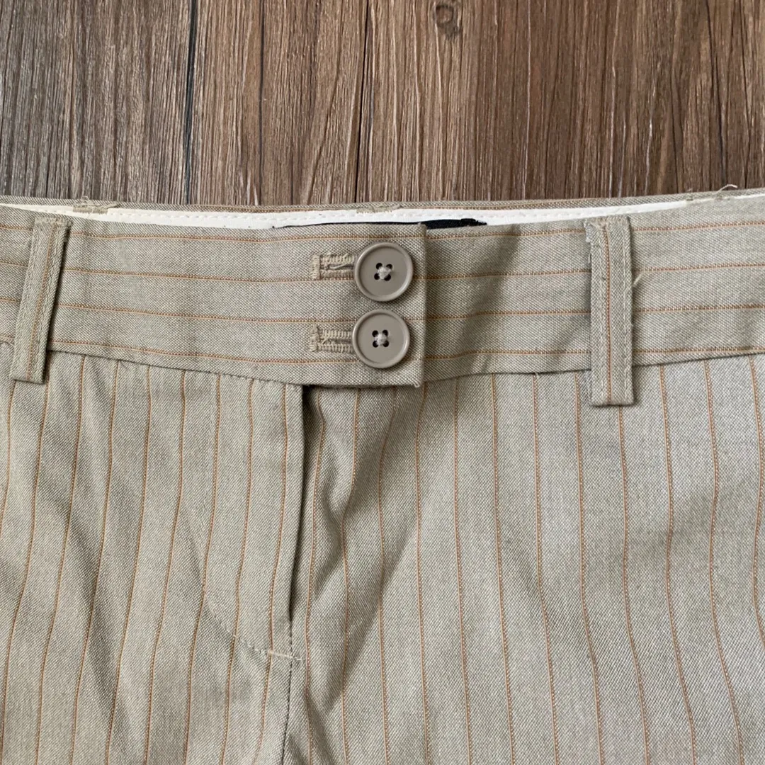 Body By Victoria The Kate Fit Beige Stripe Pants - Image 7