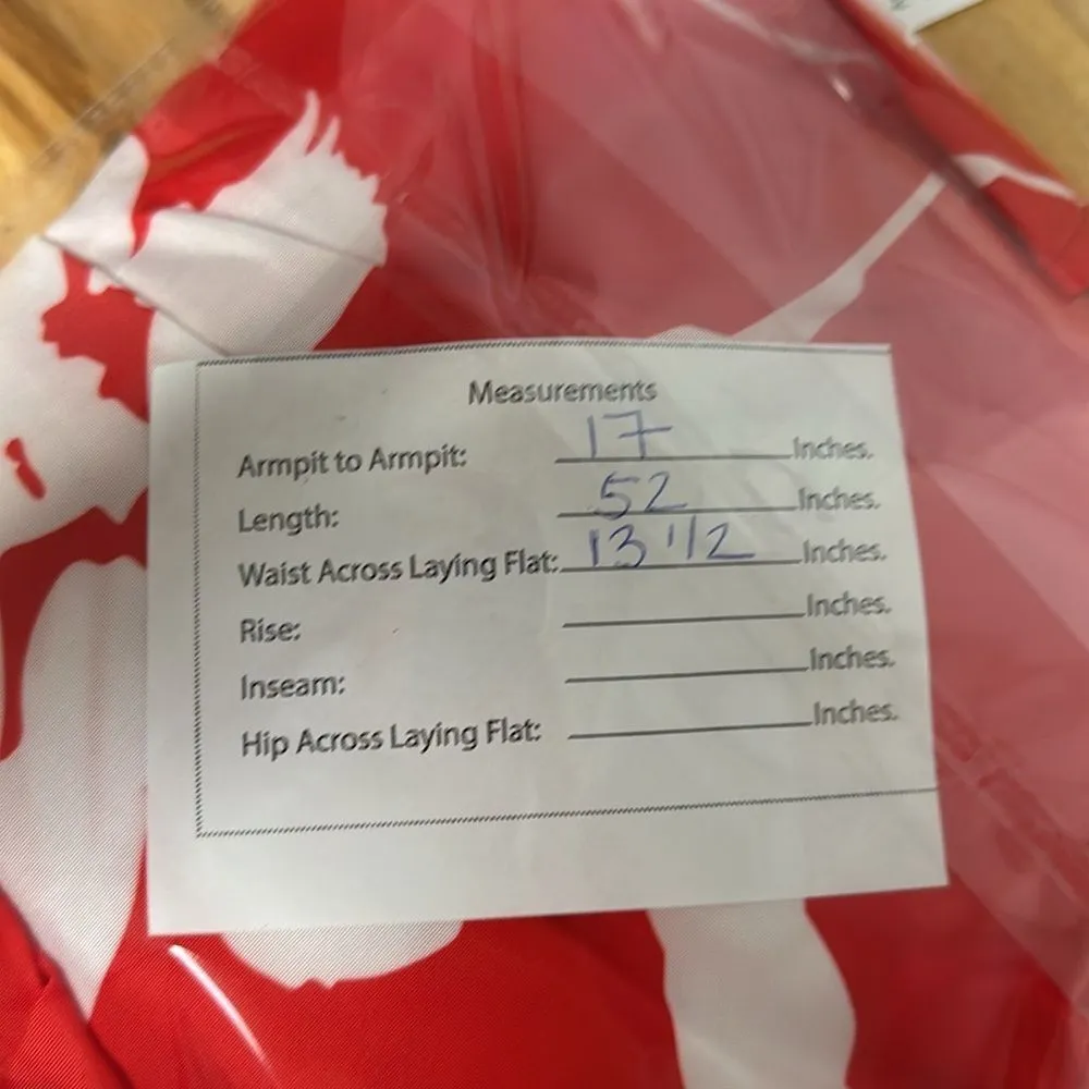 The MIA Maxi Dress tie back halter Neck Tropical print Red/white Sz Small - Image 11