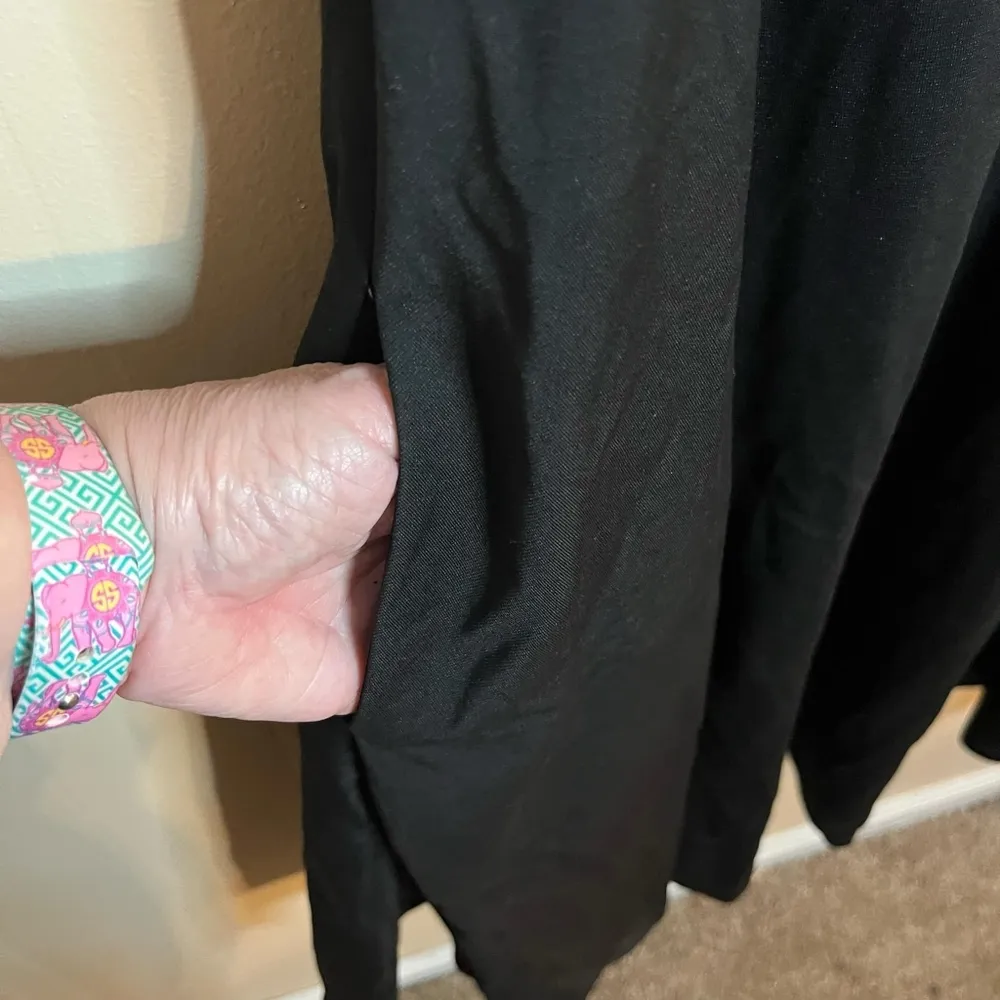 Bedoar Short Sleeve Black Pocketed Swing Dress with White Lace Size 26 Dress - Image 8