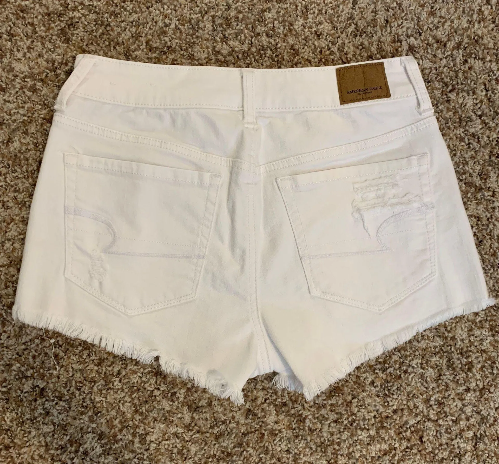 American Eagle Outfitters White Distressed Shorts - Image 2