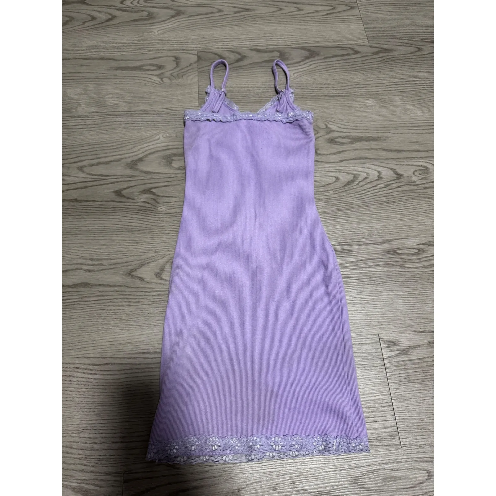 Full Tilt Purple Lace Trim Bodycon Mini Dress Spaghetti Strap‎ XXS Extra Small - Image 3