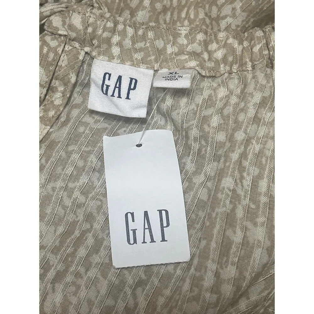 NEW Gap Beige Khaki Sleeveless Halter Keyhole Tie Back Tank Blouse Top Size XL - Image 4