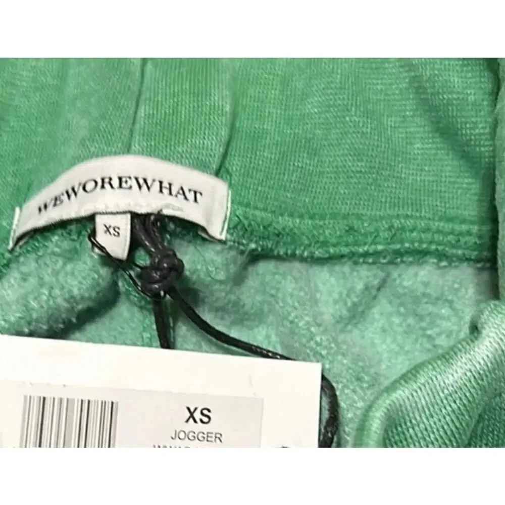 NEW WeWoreWhat Women Size XS Green Fleece Jogger Sweatpants - Image 5