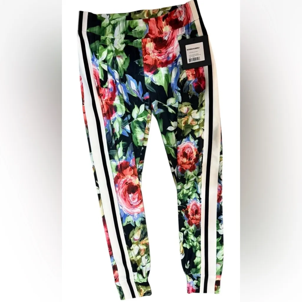 Norma Kamali Women’s Side Stripe Job Pants Floral Size XS/29 NWT - Image 4