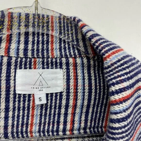 Tribe Kelley‎ Oversized Shacket Size Small Striped - Image 13