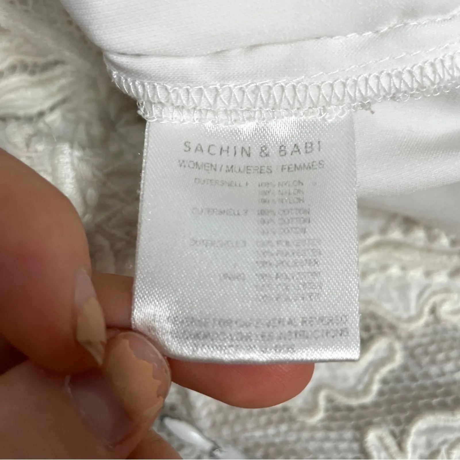 SACHIN + BABI Lace Dress Womens 8 Bridal Wedding Bride Honeymoon Romantic Summer - Image 10