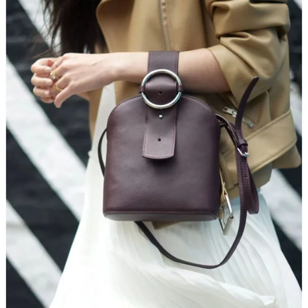 Parisa Wang Addicted Leather Small Backpack Purse Cognac Brown - Image 4