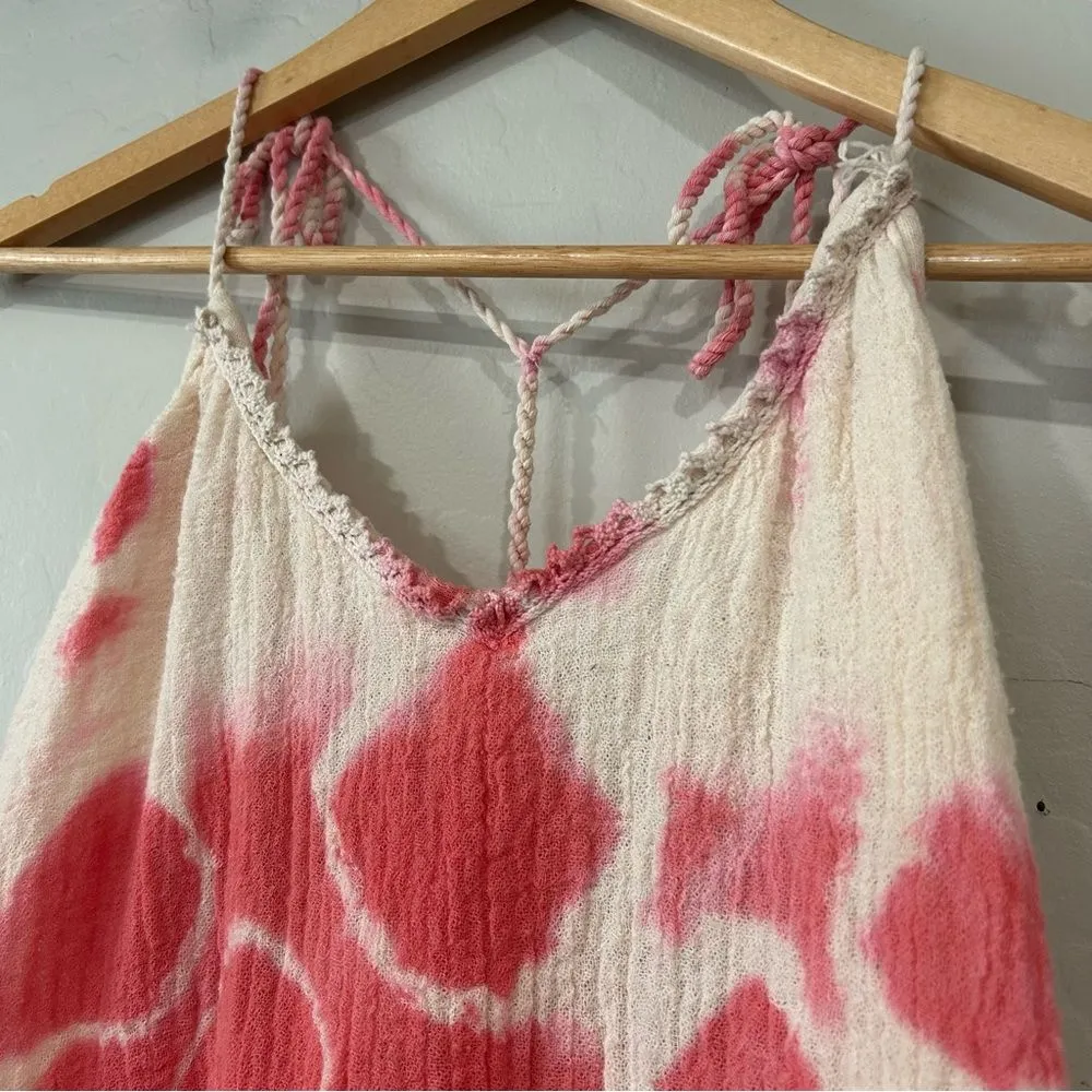 Jen’s Pirate Booty Gauzy Cotton Tie Dye Tassel Tank Top Women’s Small Boho - Image 4