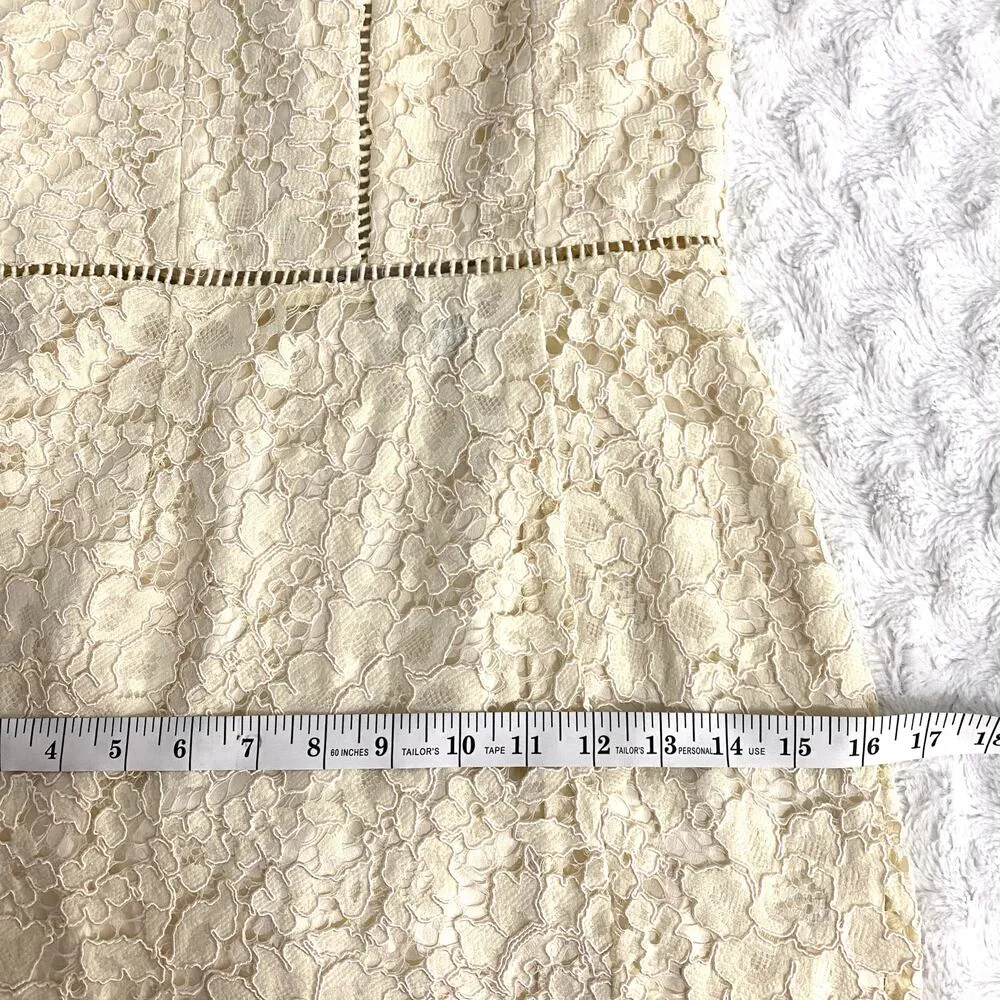 NBD Revolve Cream Only Yours Lace Asymmetrical Strappy Back Mini Dress XS - Image 9