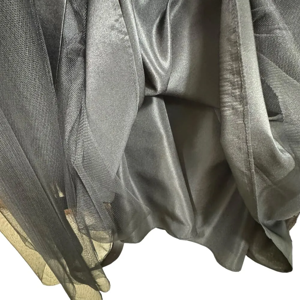 Hayley Paige Occasions Black Floor Length Bride's Maid Gala Formal Dress Size 14 - Image 9