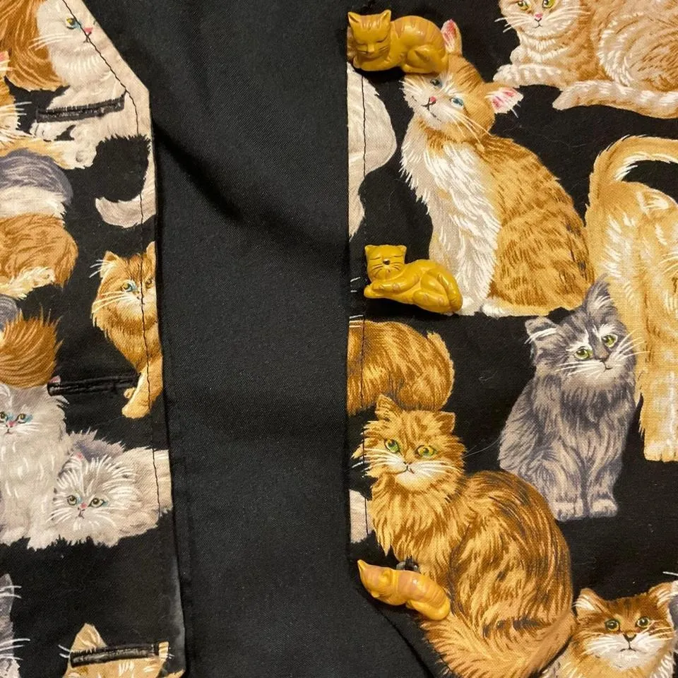 Cat vest with cat buttons‎ Black Size undefined - Image 2