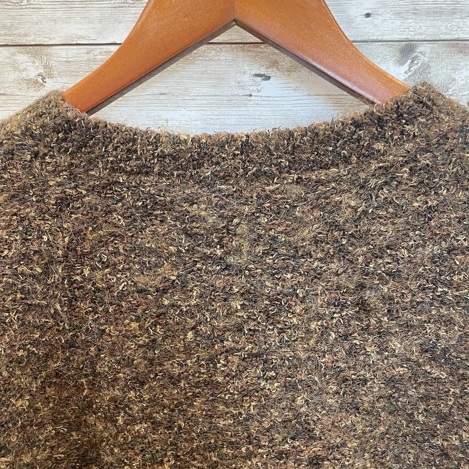 Vintag Paul Harris Womens S Sweater Mohair Blend Brown Pullover Crew Long Sleeve - Image 6