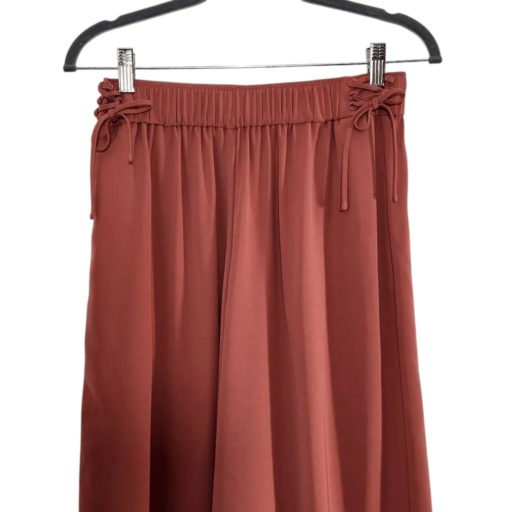 Octavia Terra Cotta Wide Leg Capri Pants Size Small Flowy Pull - Image 2