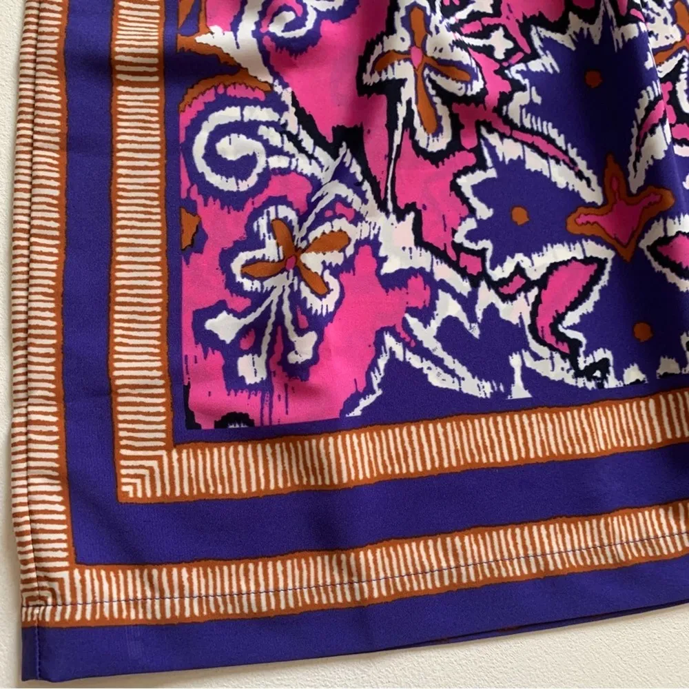 Loft Dress Sleeveless Scarf Print Floral Paisley Boatneck Mini Dress Size XS - Image 8