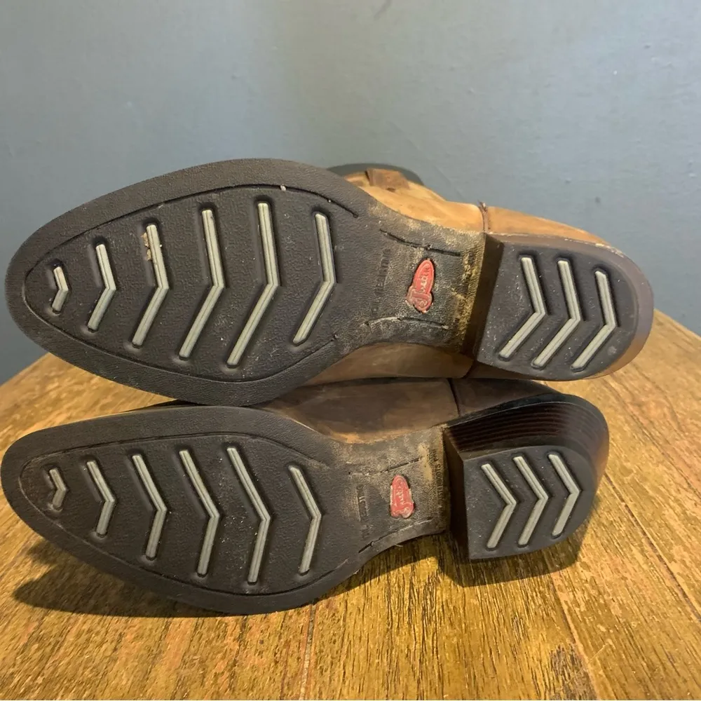 Women’s  western cowboy  size 6.5B riding boots brown leather - Image 4