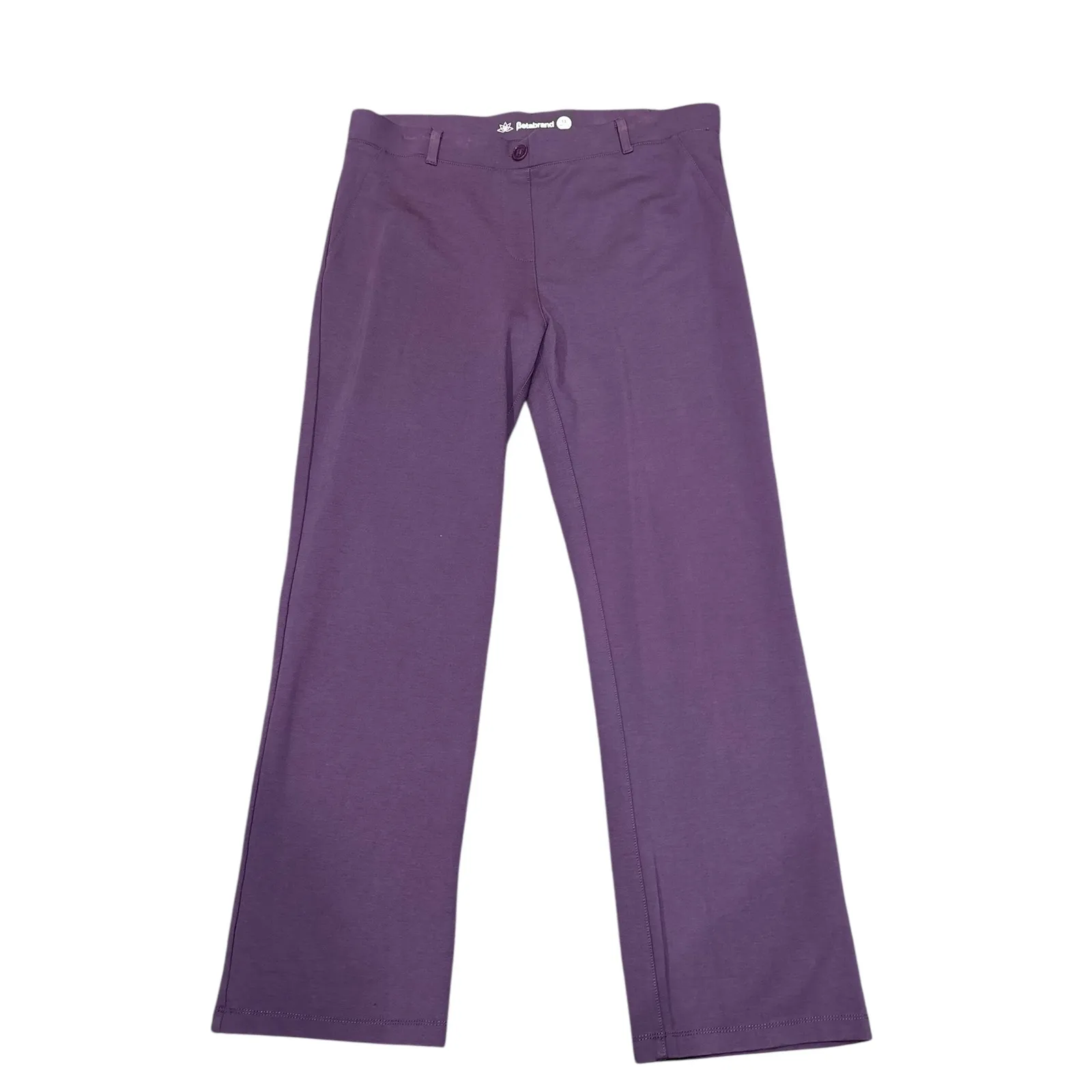 Betabrand Purple Straight Leg Pants 1X Petite Stretch Professional Workwear - Image 2