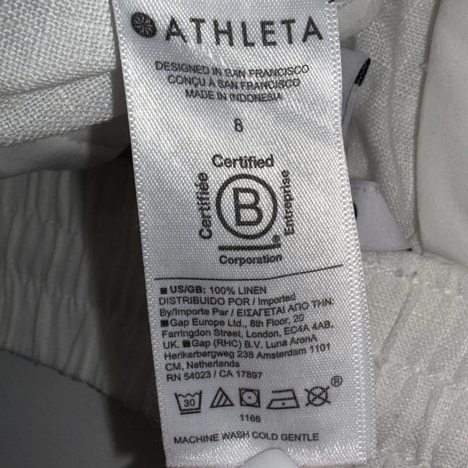 Athleta Cabo Linen Wide Leg White Elastic Minimalist Old Money Relaxed Pants 8 - Image 6