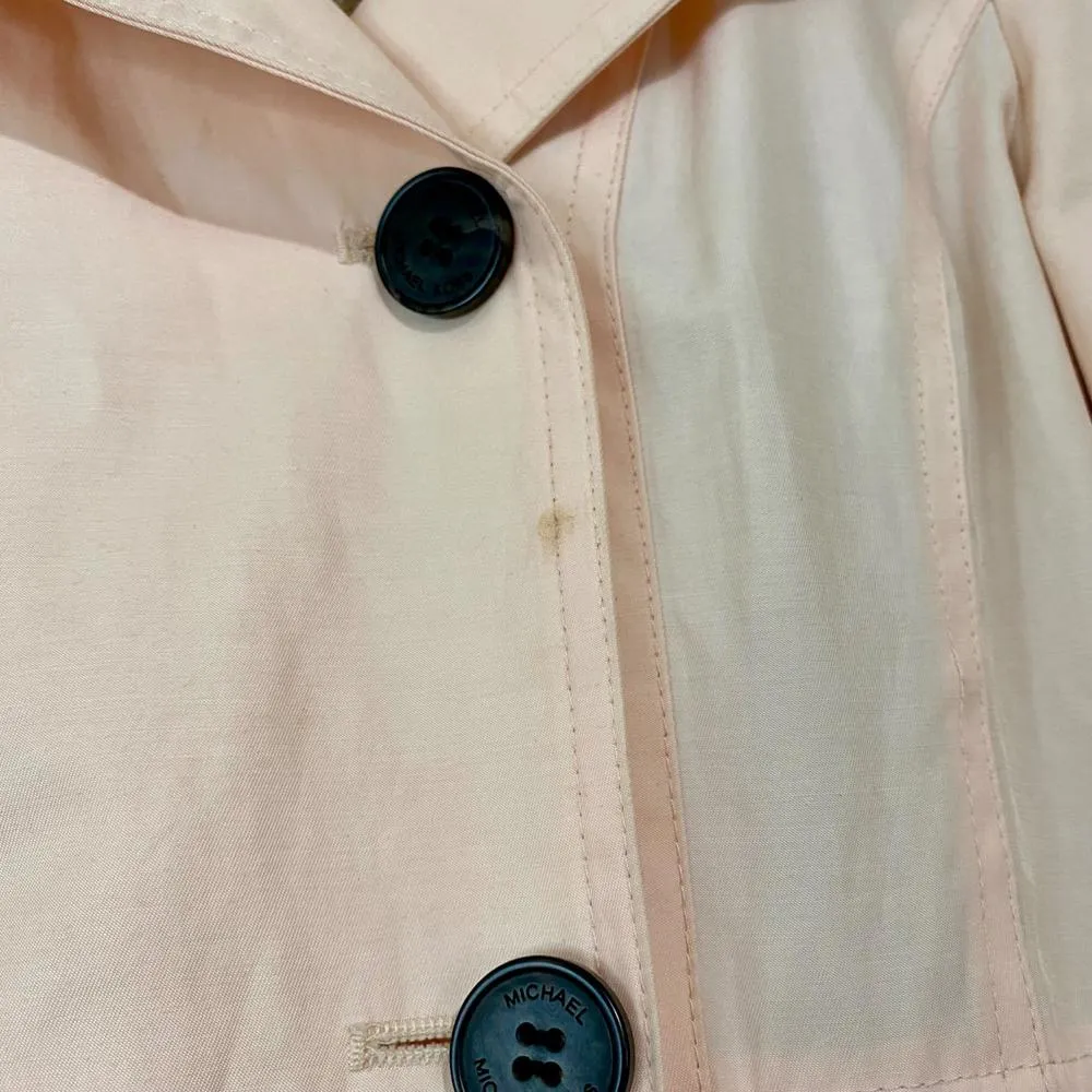 Michael Kors Women's Trench Coat With Buttons Pink Size XS FLAW - Image 8