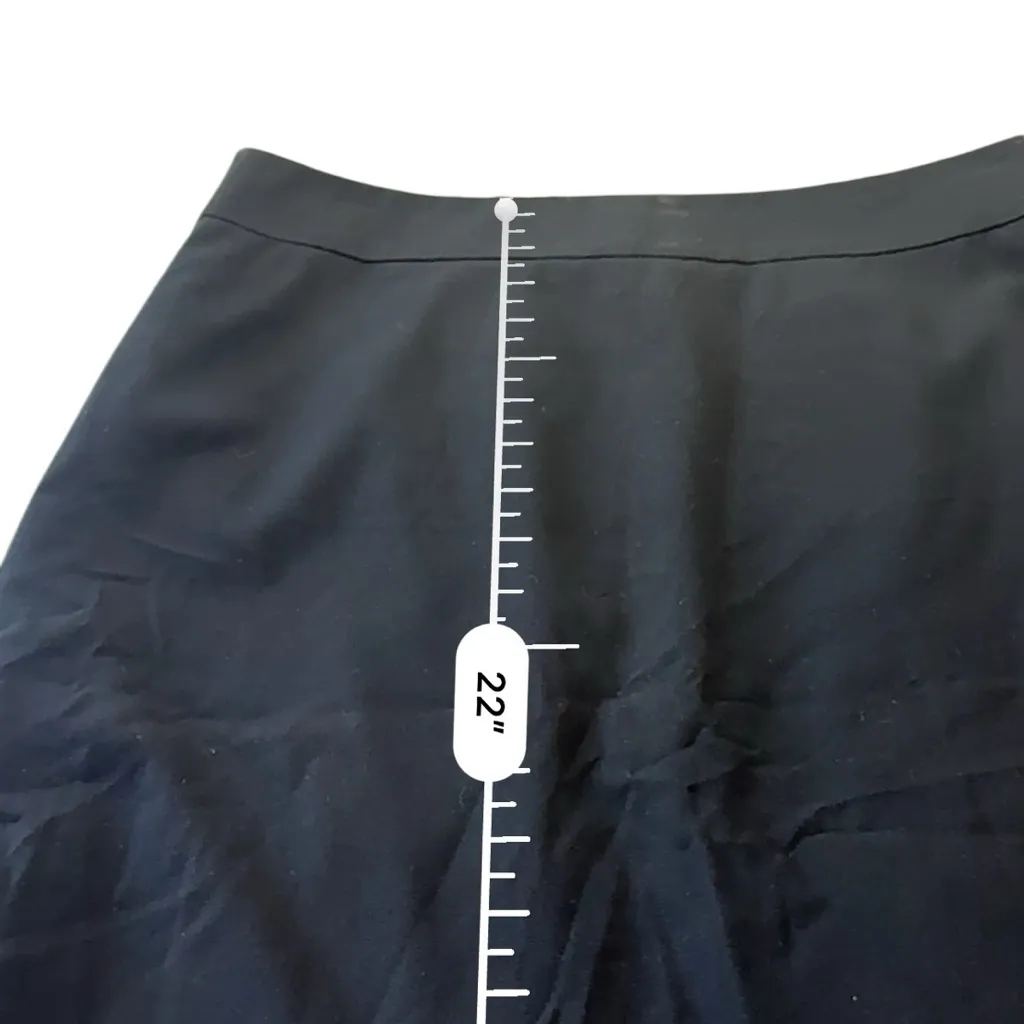 Ann Taylor Classic Elegant side zip Black Pencil Skirt Size 6 PETITE - Image 8