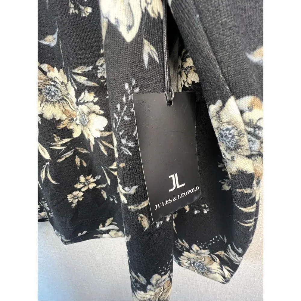 NWT Jules & Leopold Soft Floral Patterned Cowl Neck Boxy Sweater - Image 3