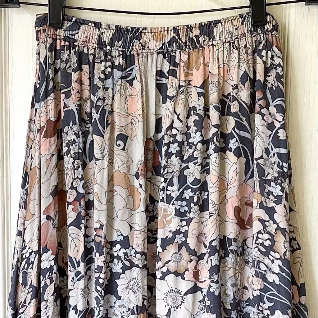 Spell Amethyst Maxi Skirt Boho Tiered Floral Nightfall Small EUC Blue - Image 6